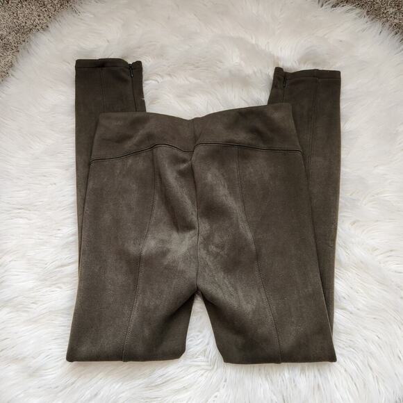 Anthropologie Size 26 Green Faux Suede Pull On Skinny Pants - Picture 6 of 14